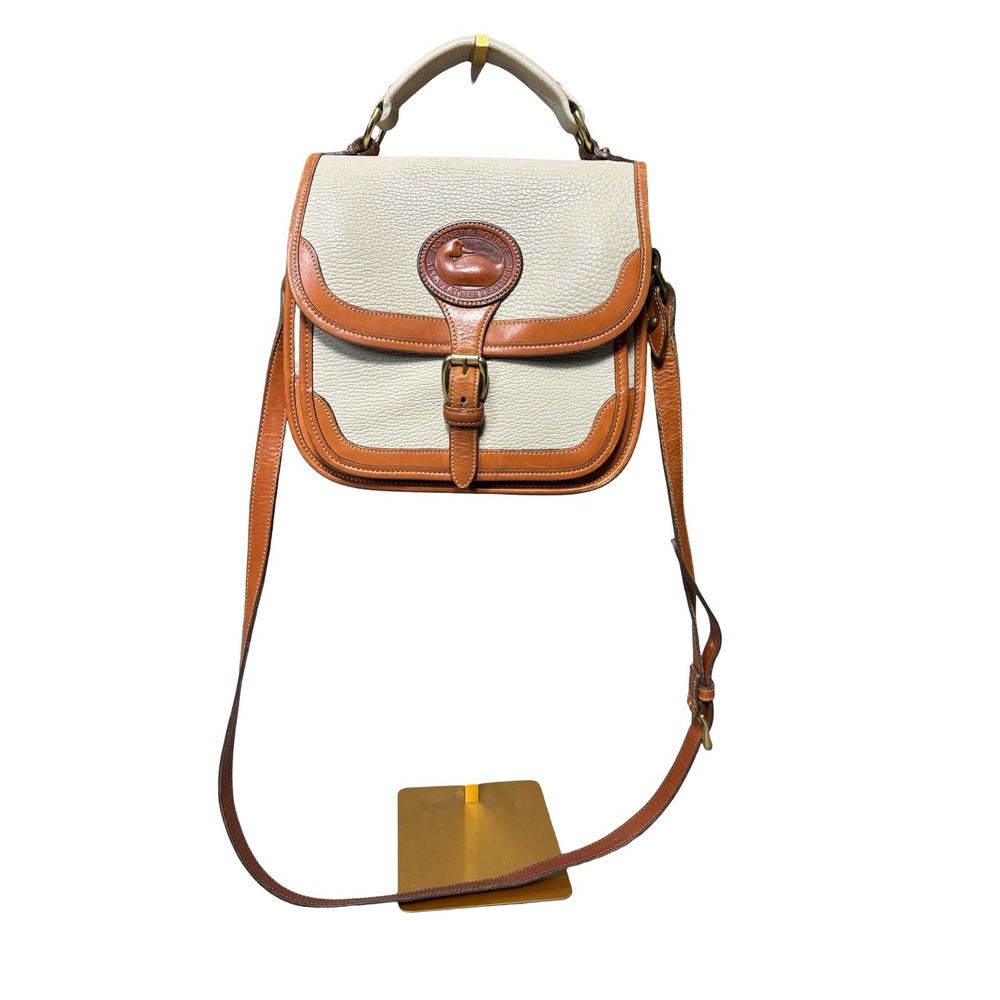 Dooney & Bourke Vintage All Weather Leather Crossbody Bag Bone Tan Duck Logo